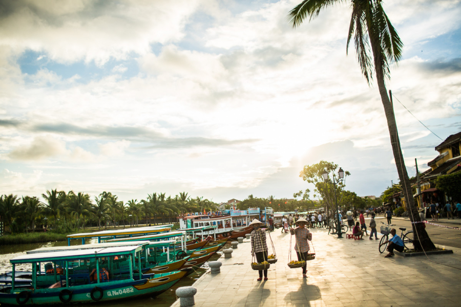 Wandering the streets along the Thu Bon River