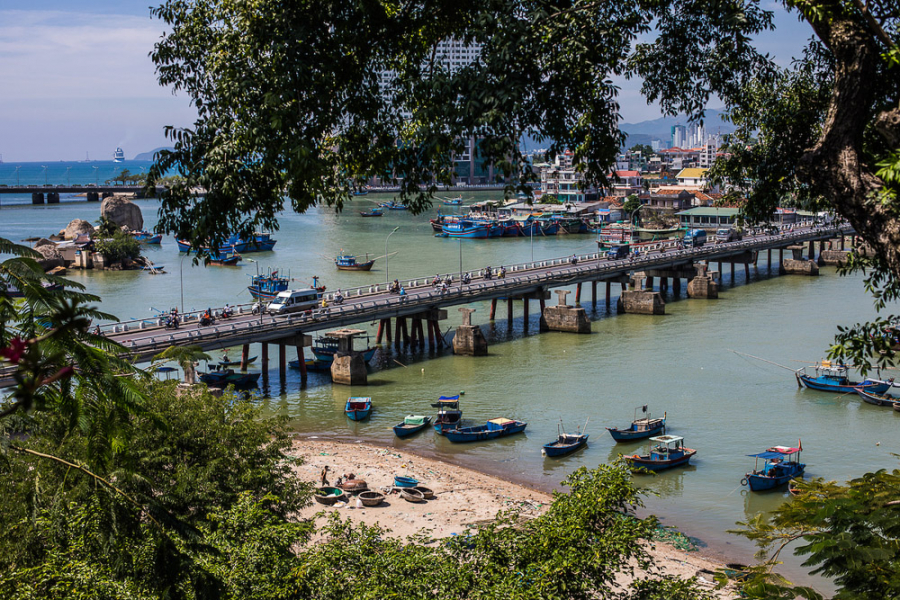 View of the old Nha Trang bridge from Cham Temple