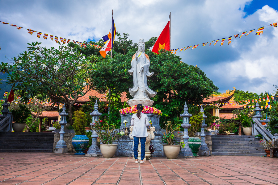 Set atop a small hill Van Son Pagoda is a tranquil spot to visit.