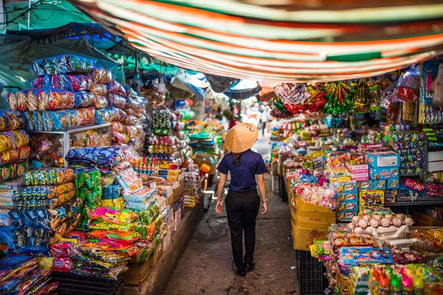 Colourful shopping hubs such as Châu Đốc Market are a great way to see local life up close.