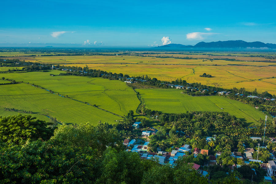 Take in the view from Chùa Hang (Cave Pagoda) on Sam Mountain.