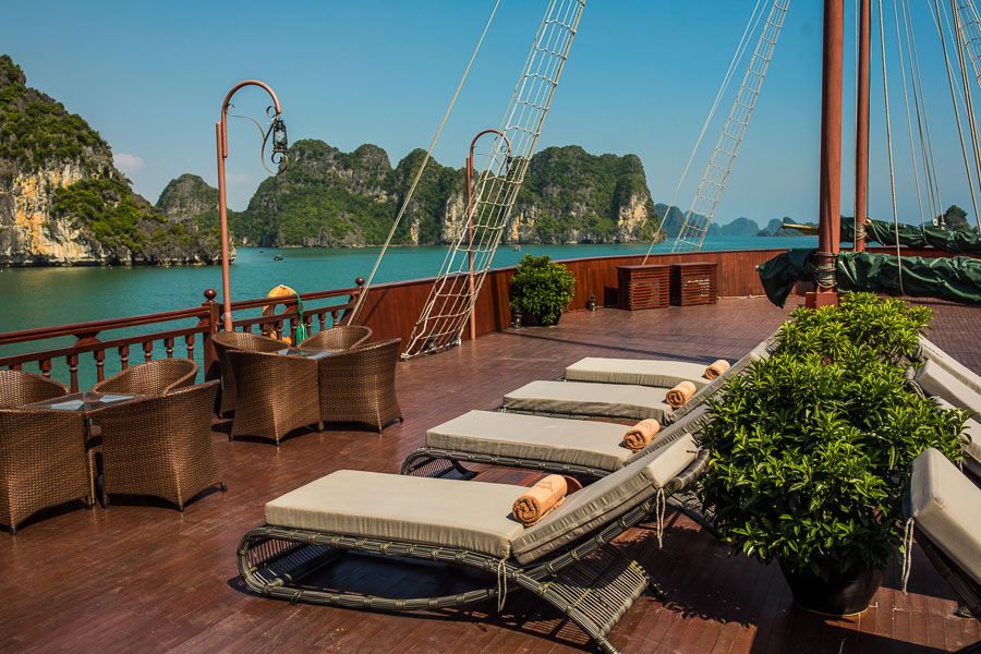 Relaxing on the sundeck is a highlight of holidays in Hạ Long.