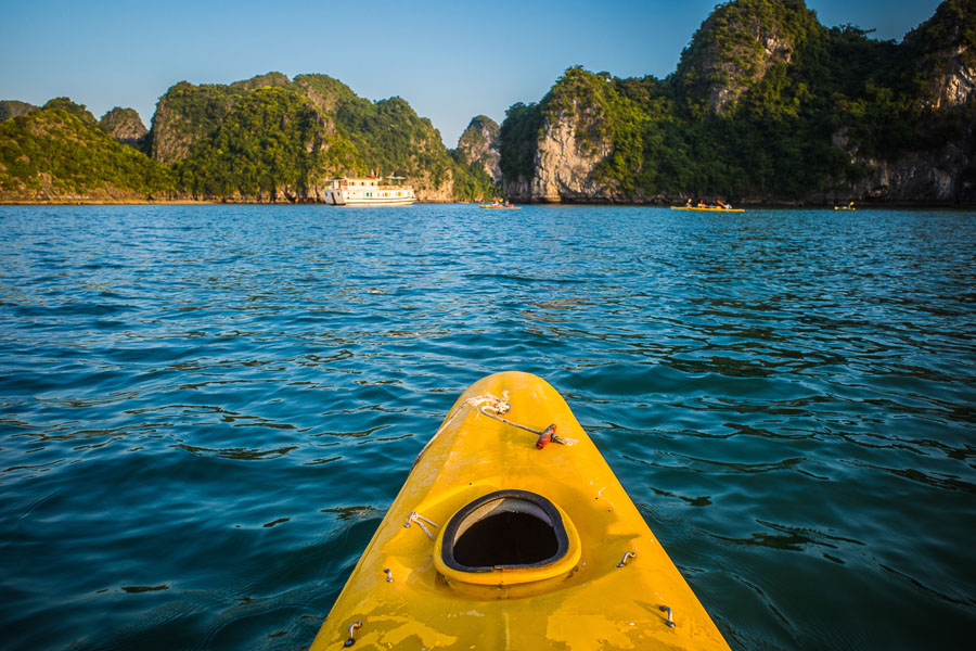 Kayaking is a great way to see karsts and beaches up close.