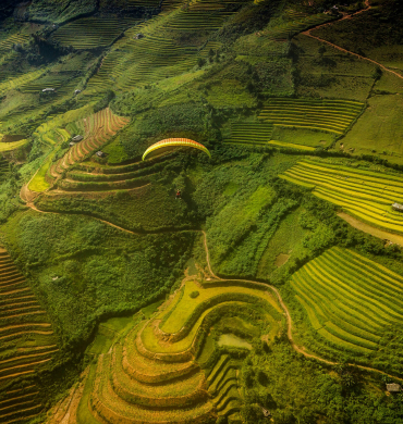 ‘Fly’ over golden rice fields at Mu Cang Chai’s paragliding festival